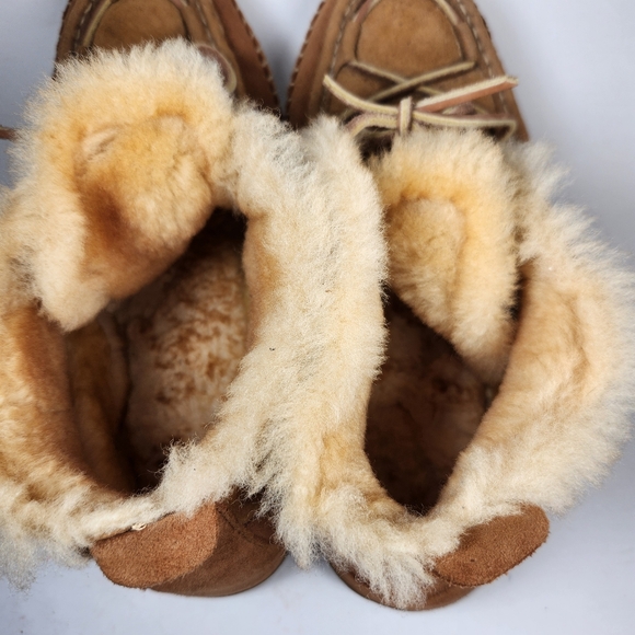 L.L. BEAN Mens Wicked Good Chukka Boot 12 Brown Shearling Lined Shoe Slipper - Picture 12 of 12